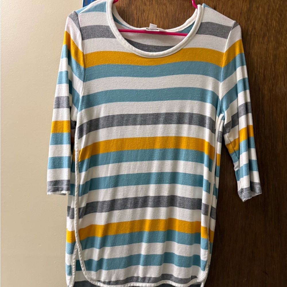 Market & Spruce Colorful Striped Long Sleeve Tee
